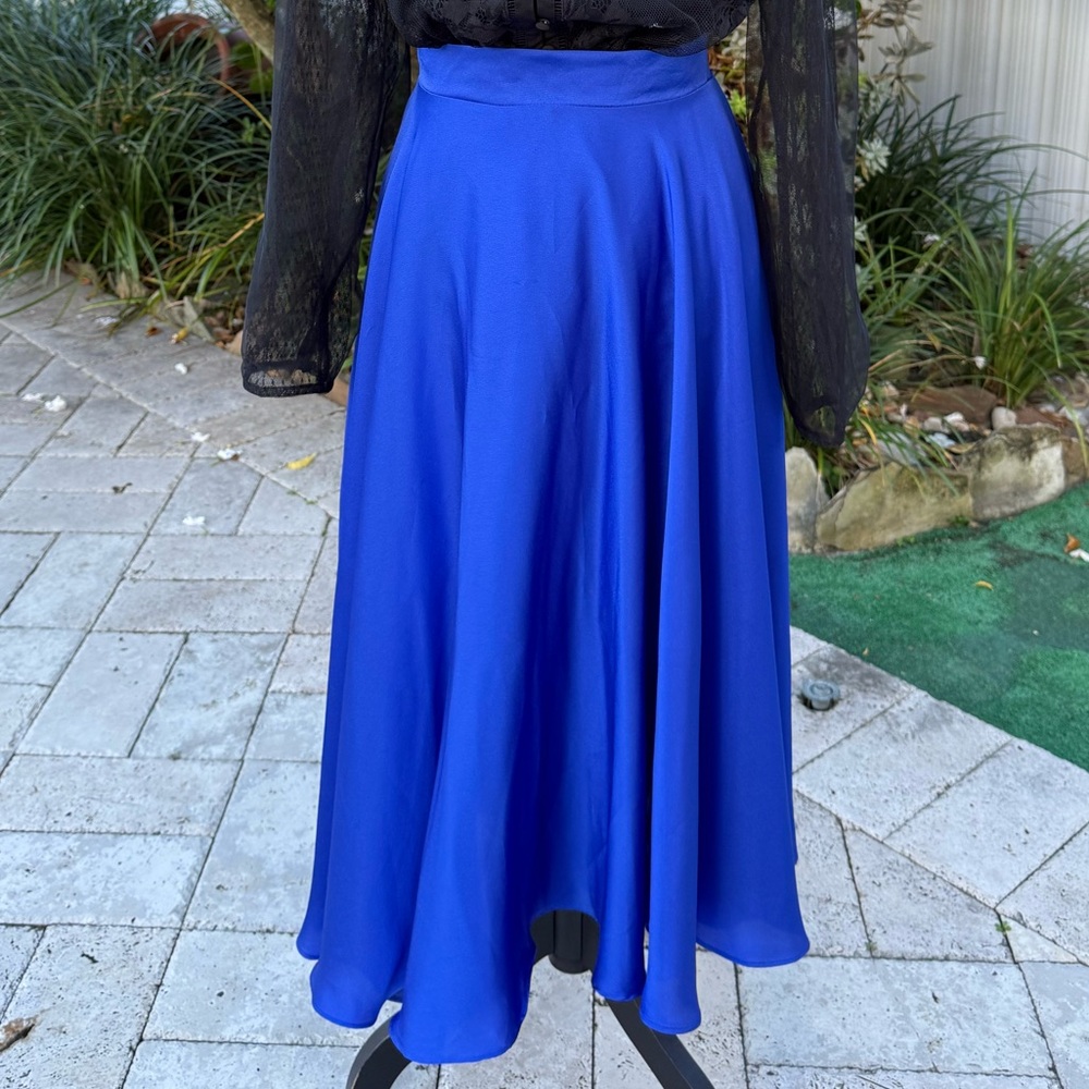 Chic Royal Blue A-Line Skirt